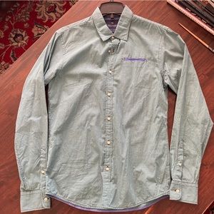 Scotch and Soda legacy green pinstripe cotton button down